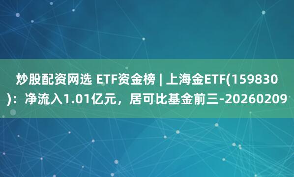 炒股配资网选 ETF资金榜 | 上海金ETF(159830)：净流入1.01亿元，居可比基金前三-20260209